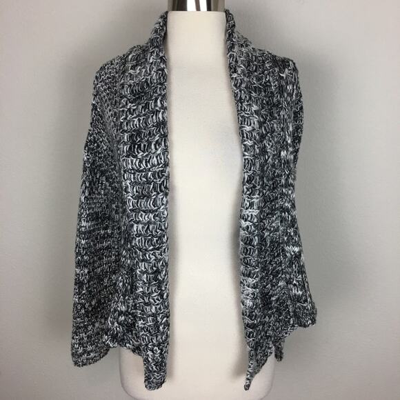 Moth Black & White Knitted Open Front  Cardigan Small - Picture 2 of 9